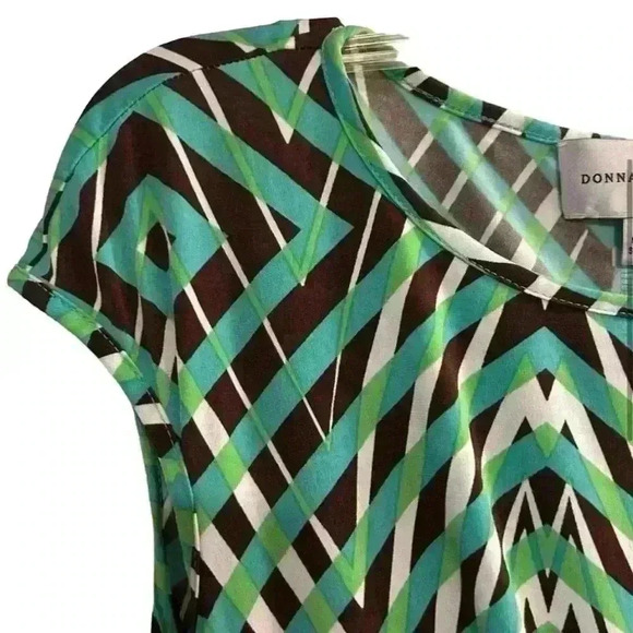 Donna Morgan Women's Knee Length Dress Size 6 Multicolor Chevron Geometric - Picture 3 of 13